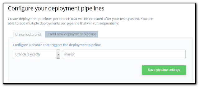 Register a new projet on Codeship